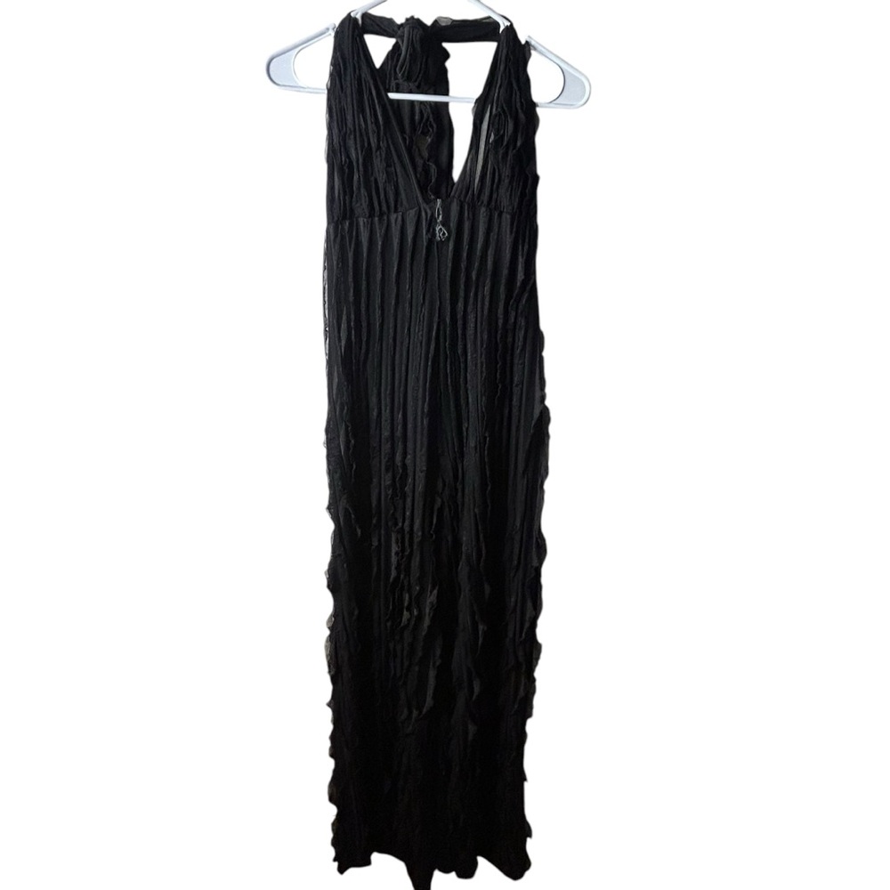 SHEIN Black Jumpsuit Back Out Neck Tie XL